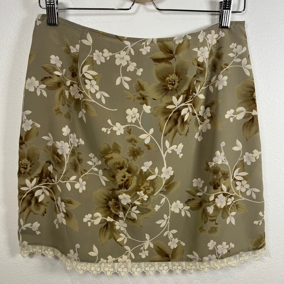 A. Byer Dresses & Skirts - VTG A. Byer Floral Mini Skirt Lace Trim Y2K Sz. 13 LRG Cottage Boho Preppy USA